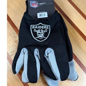FOCO NFL Las Vegas Raiders Team Utility Work Gloves Black Grey CBN0520-00001 NEW